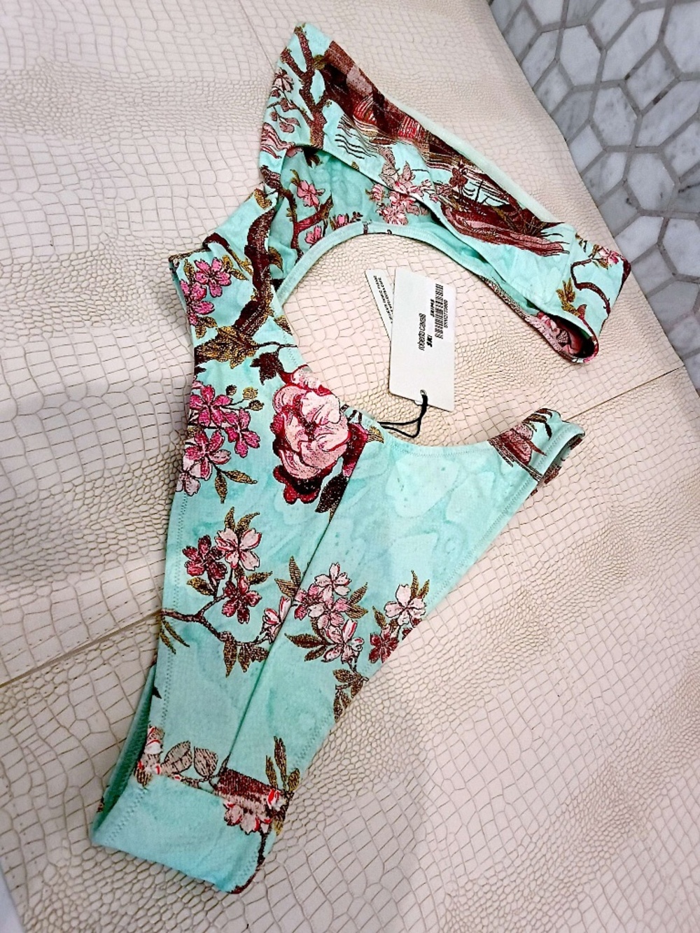 RARE NWT ROBERTO‎ CAVALLI X SKIMS STRAPLESS MONOKINI IN FAGIANELLA PRINT SIZE M - Picture 5 of 8